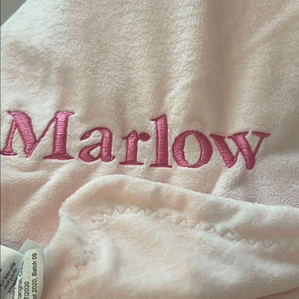 Pottery Barn Kids Pink Plush Blanket “Marlow” - Picture 3 of 3
